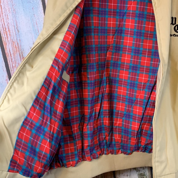 NOS Vintage White Castle Tan with Plaid Lining Embroidered Jacket Size XL - Picture 6 of 8